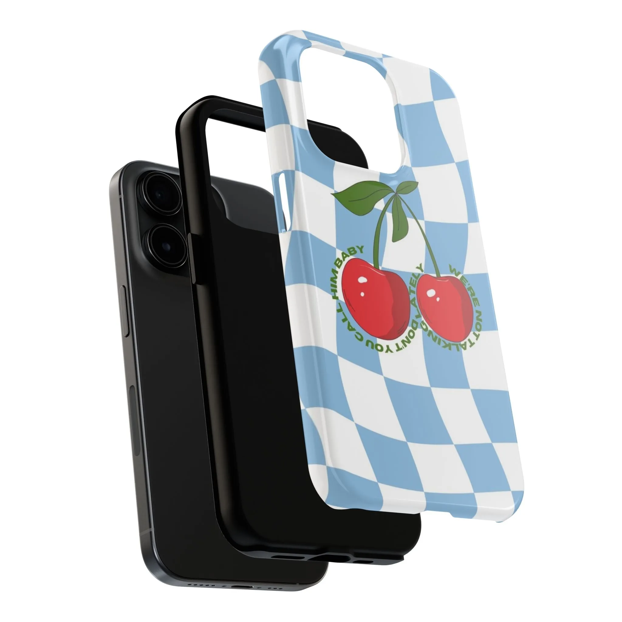 Cherry Gossip Check Tough iPhone Cases