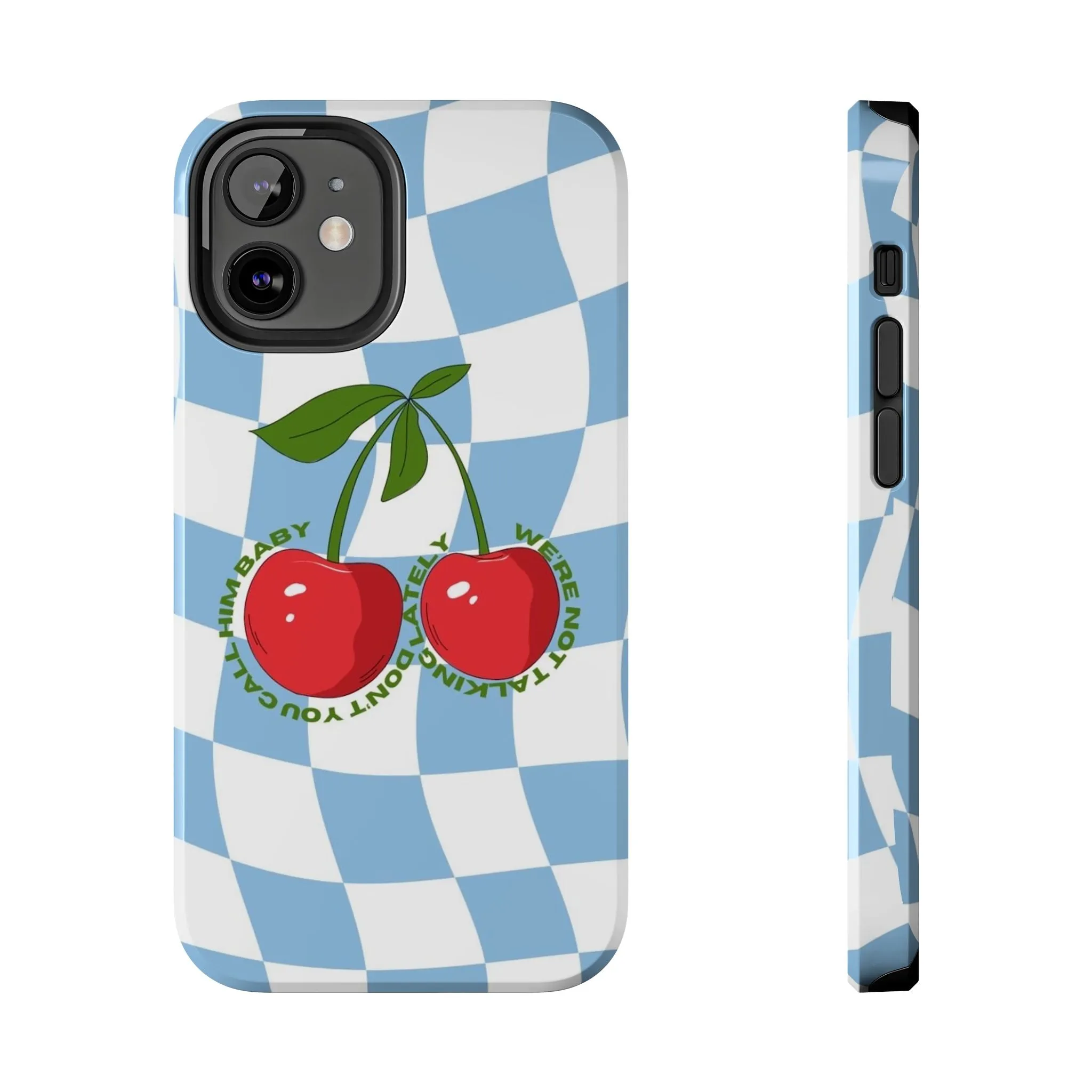 Cherry Gossip Check Tough iPhone Cases