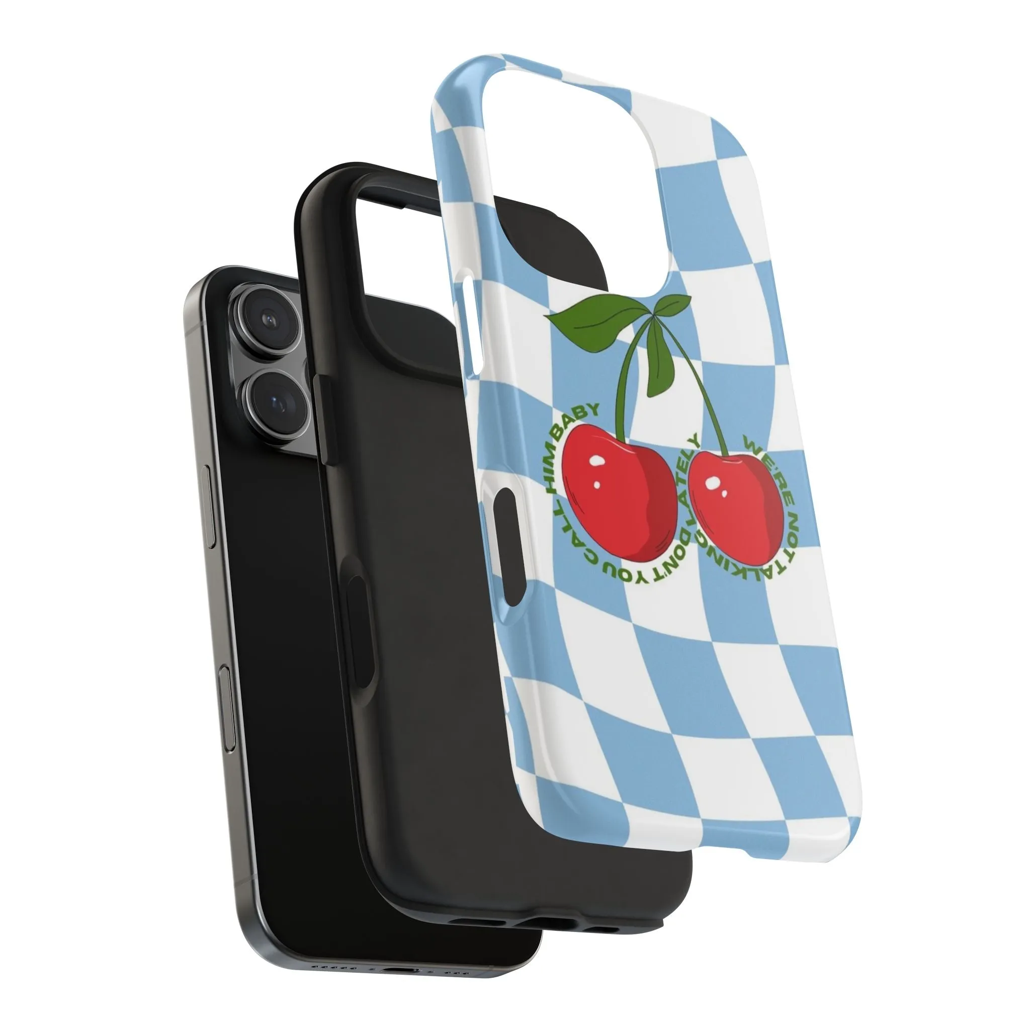 Cherry Gossip Check Tough iPhone Cases