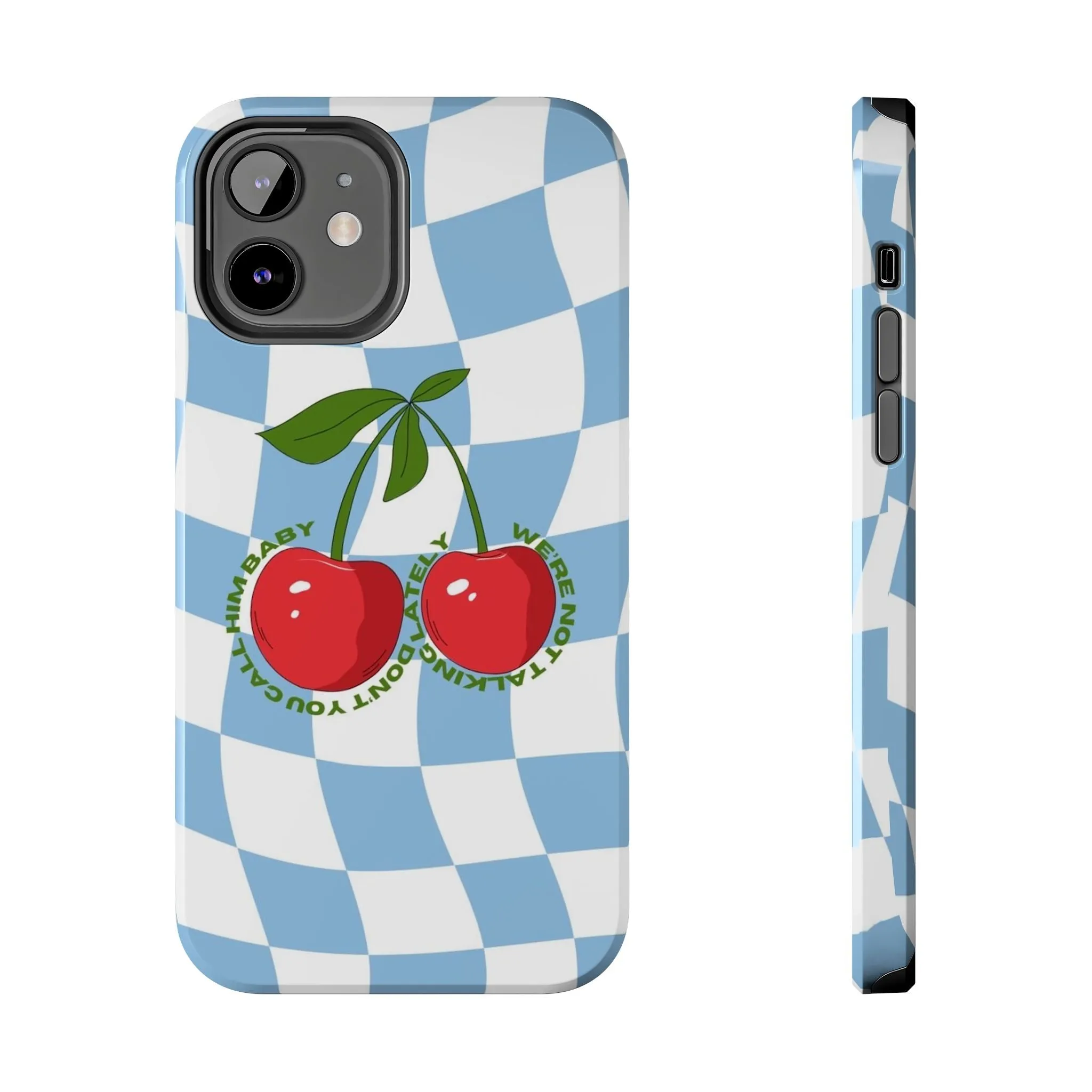 Cherry Gossip Check Tough iPhone Cases