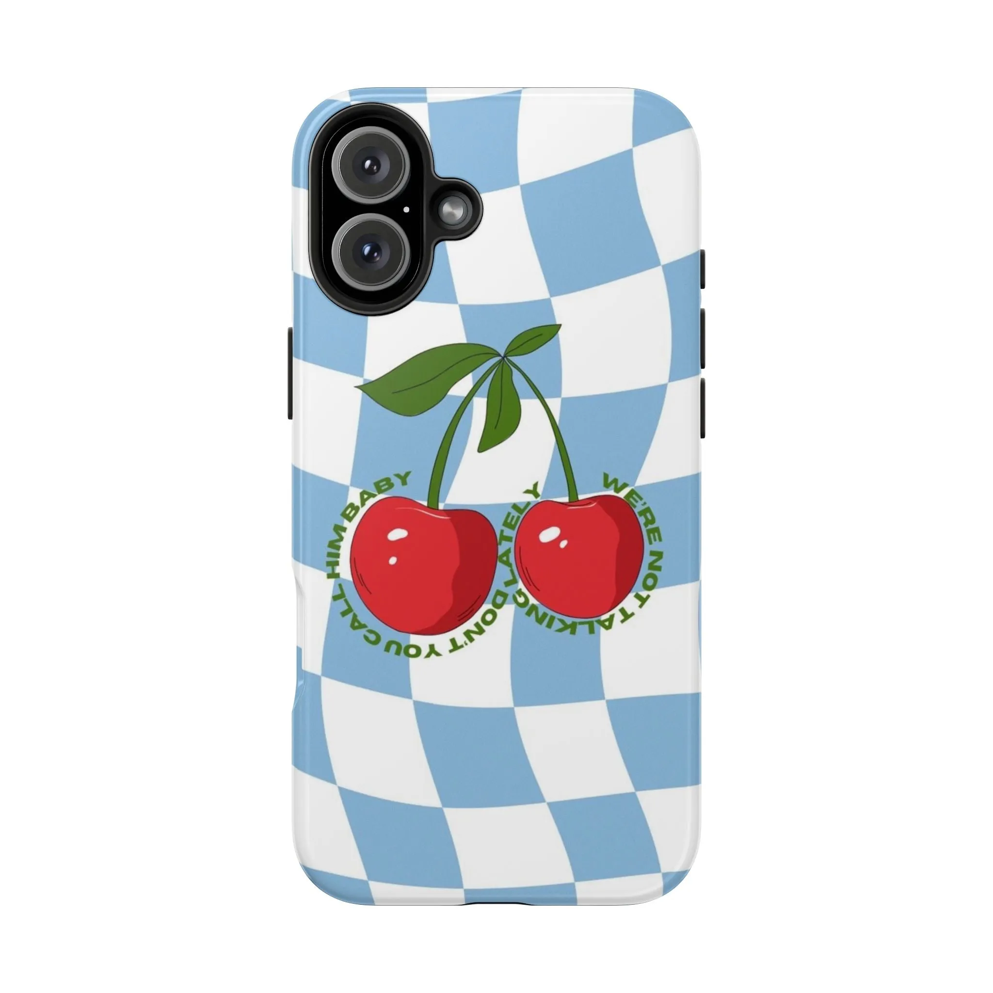 Cherry Gossip Check Tough iPhone Cases