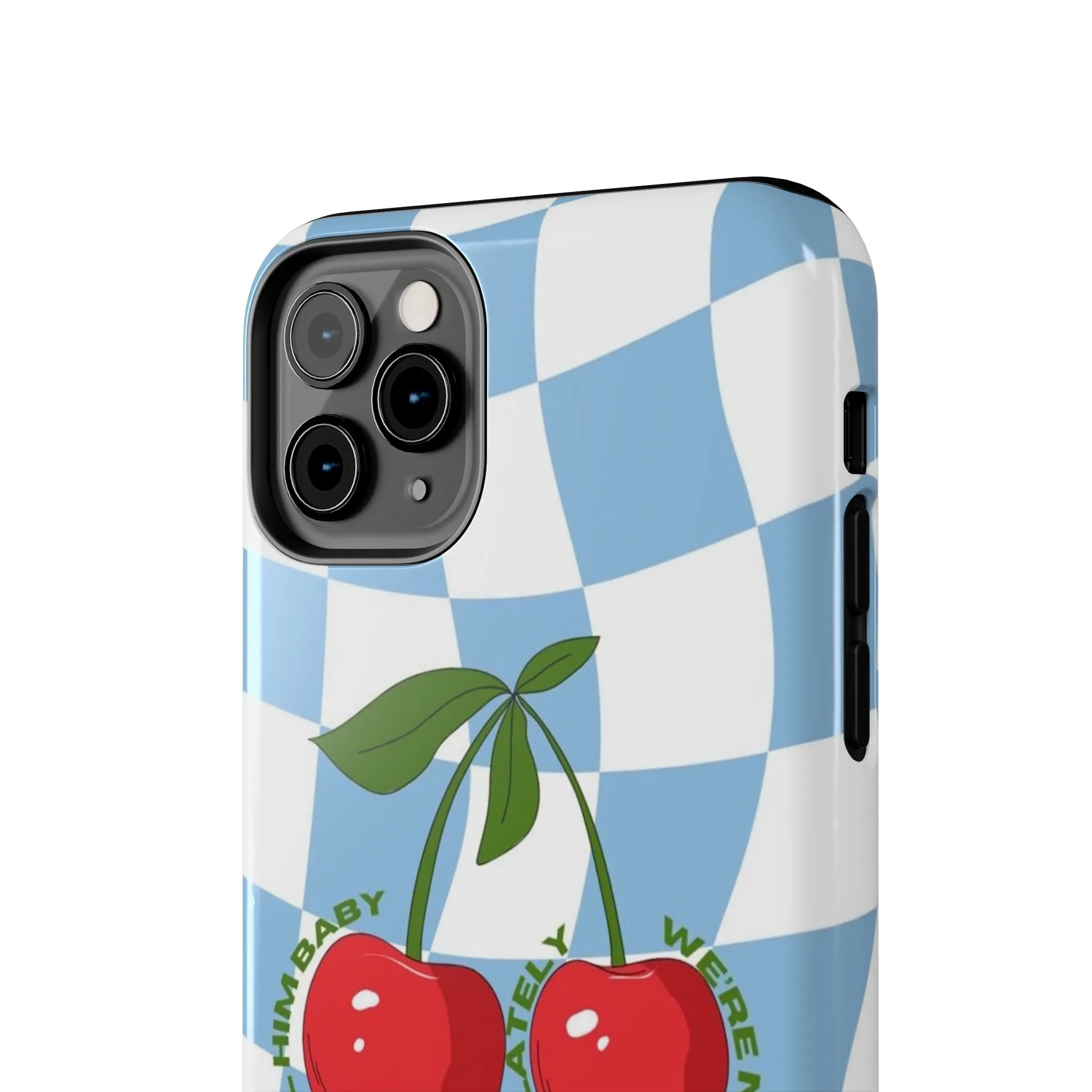 Cherry Gossip Check Tough iPhone Cases