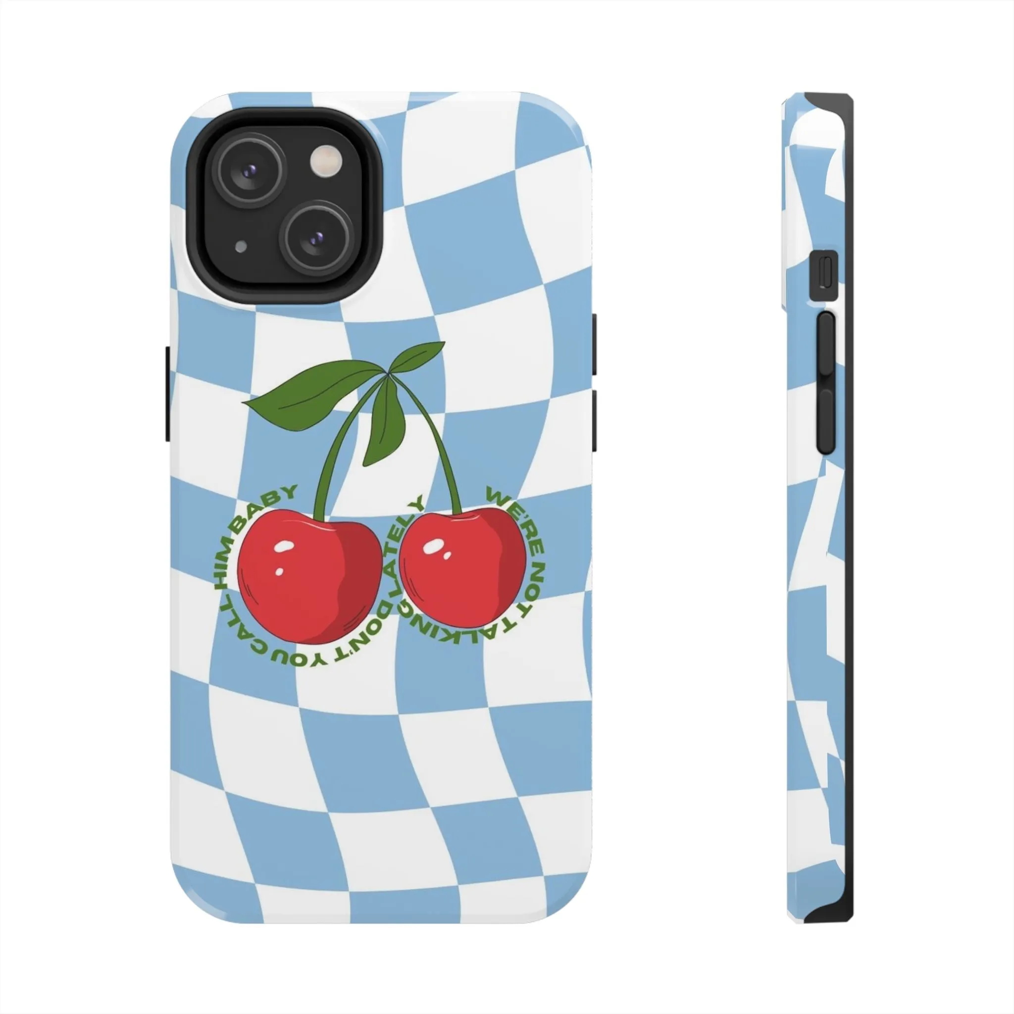 Cherry Gossip Check Tough iPhone Cases