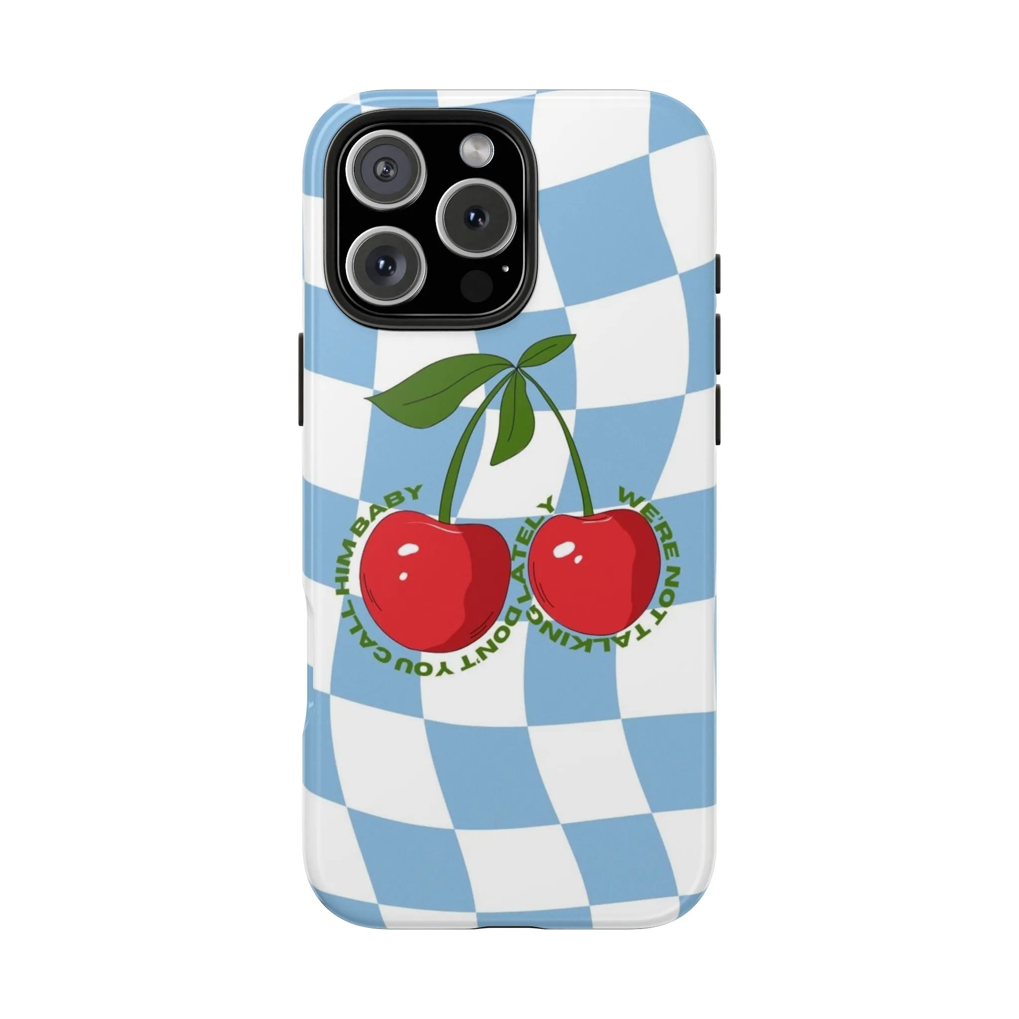 Cherry Gossip Check Tough iPhone Cases