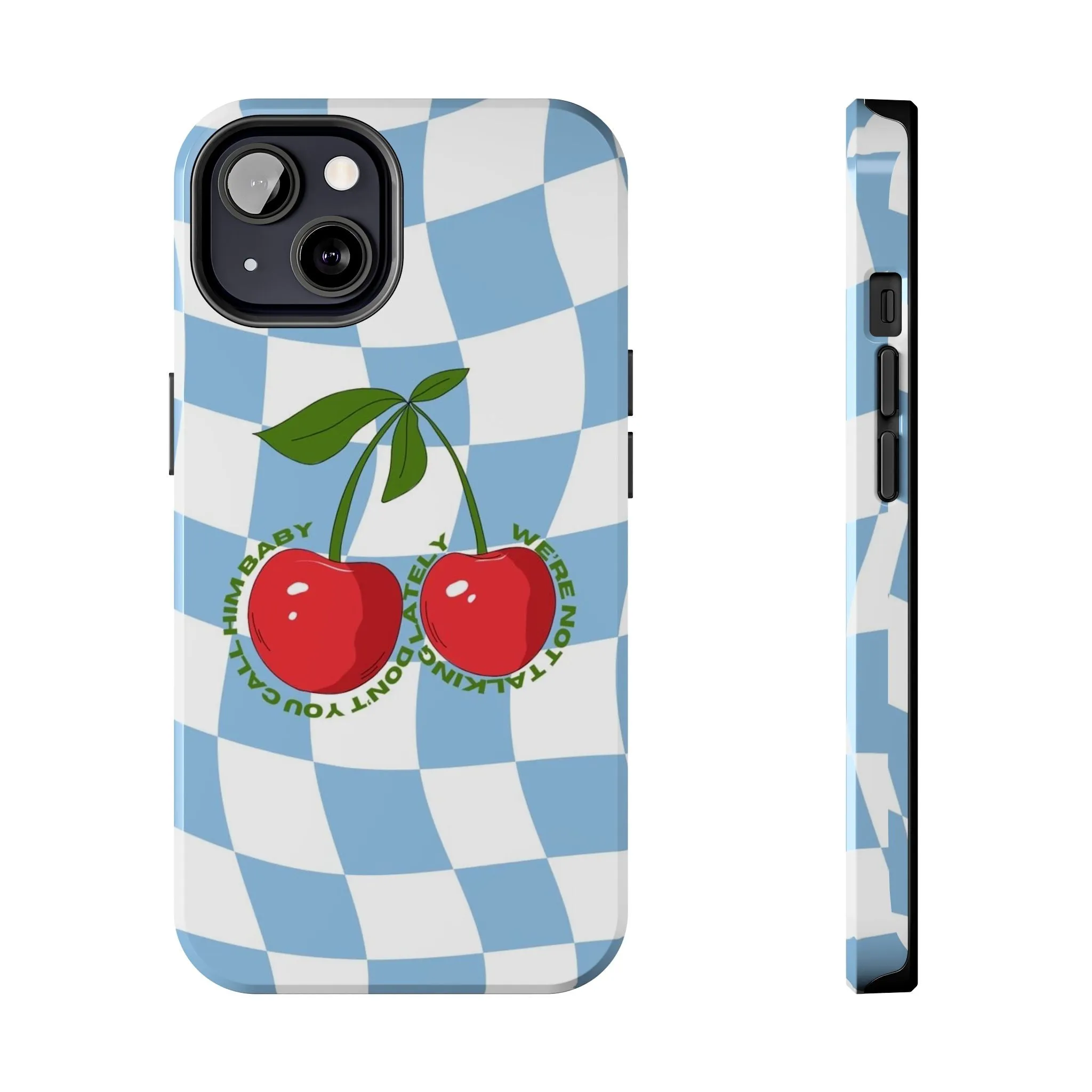 Cherry Gossip Check Tough iPhone Cases