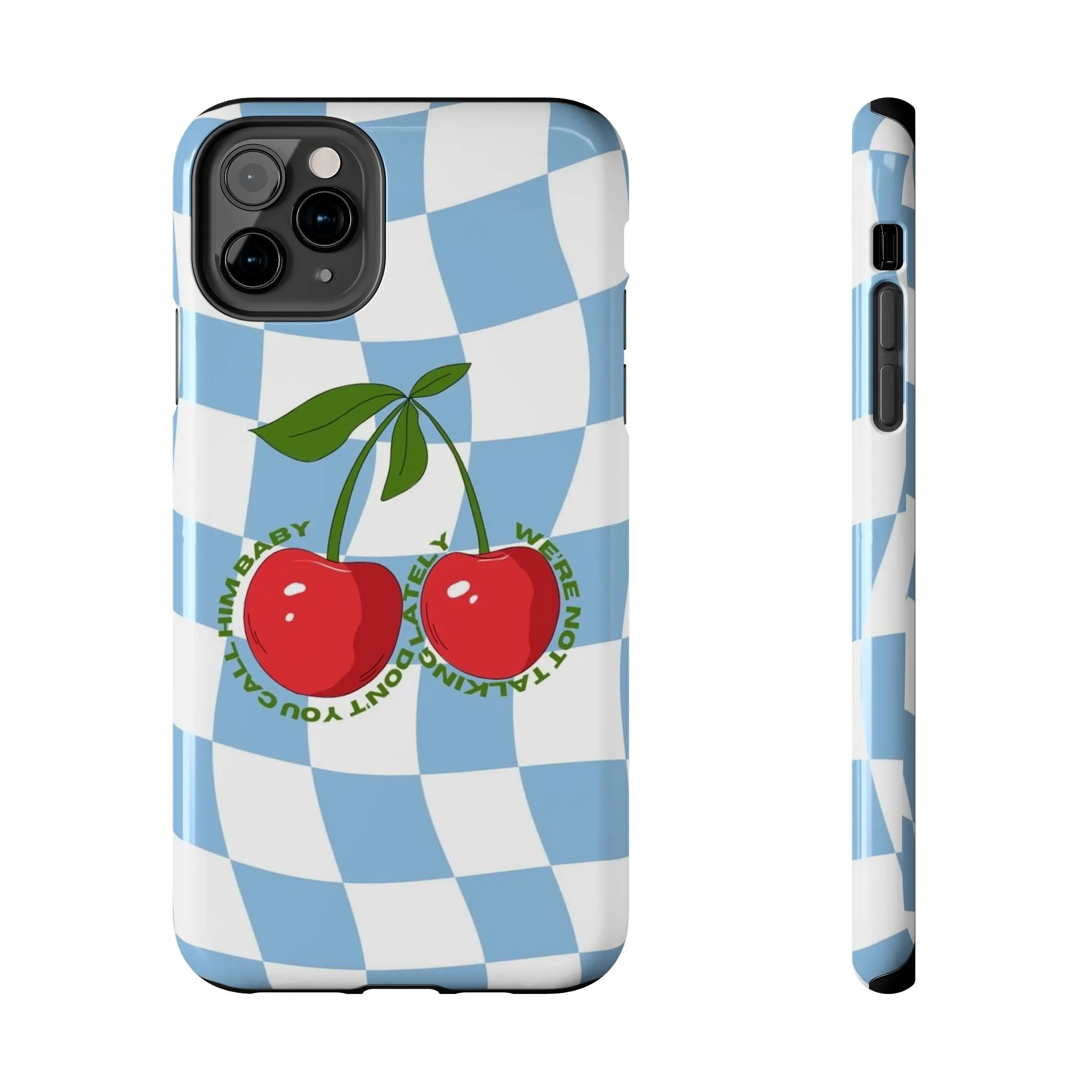 Cherry Gossip Check Tough iPhone Cases