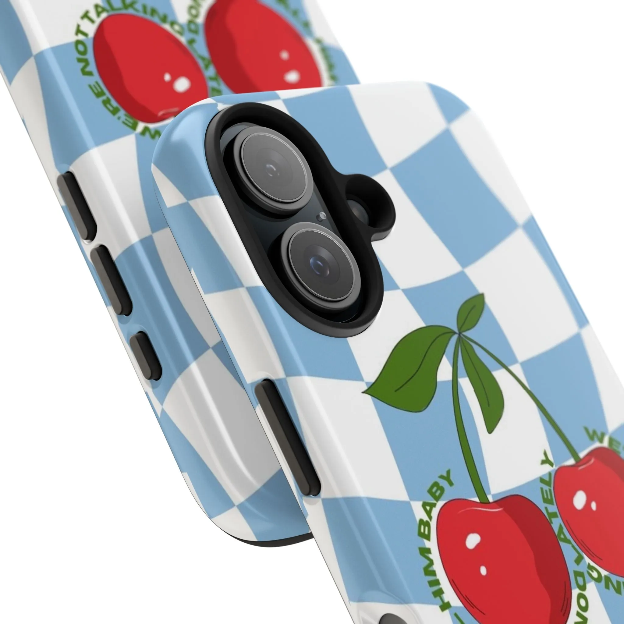 Cherry Gossip Check Tough iPhone Cases