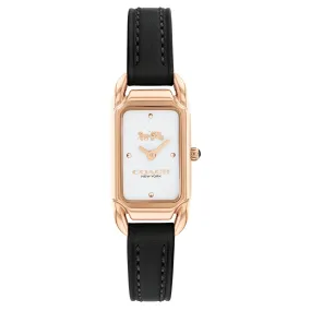 Coach Black Calfskin Ivory Dial Ladies Watch - 14504027