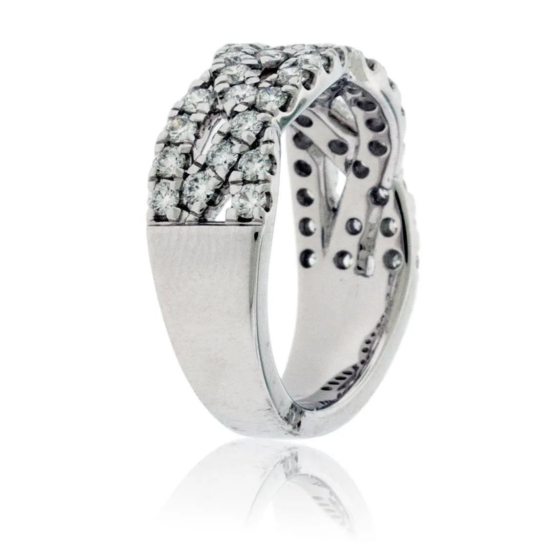 Criss-Cross Band with 1.0 Carat Diamond Ring