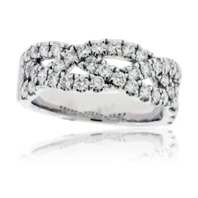 Criss-Cross Band with 1.0 Carat Diamond Ring