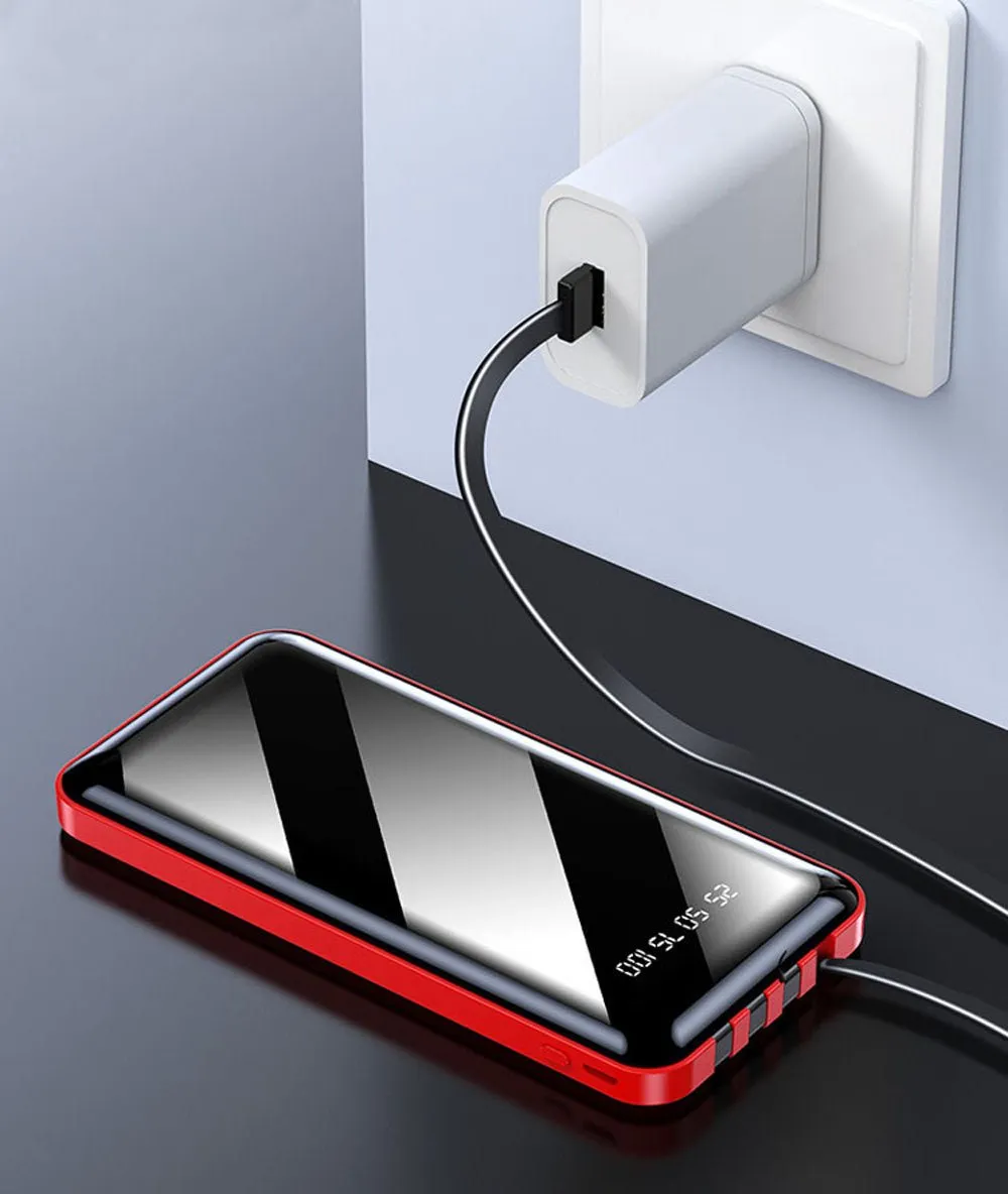 CRONY L15 Power Bank with Built-in 4 Cables slim mini data cable bank power power bank 28000mah