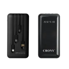 CRONY L15 Power Bank with Built-in 4 Cables slim mini data cable bank power power bank 28000mah