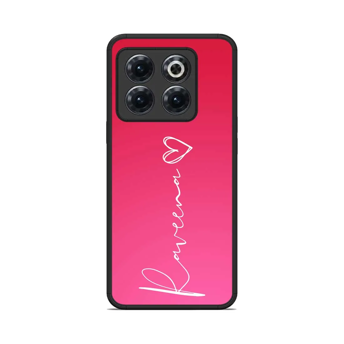 Customized Oneplus 10T Cover Pink Back Cover With Signature Calligraphy Name