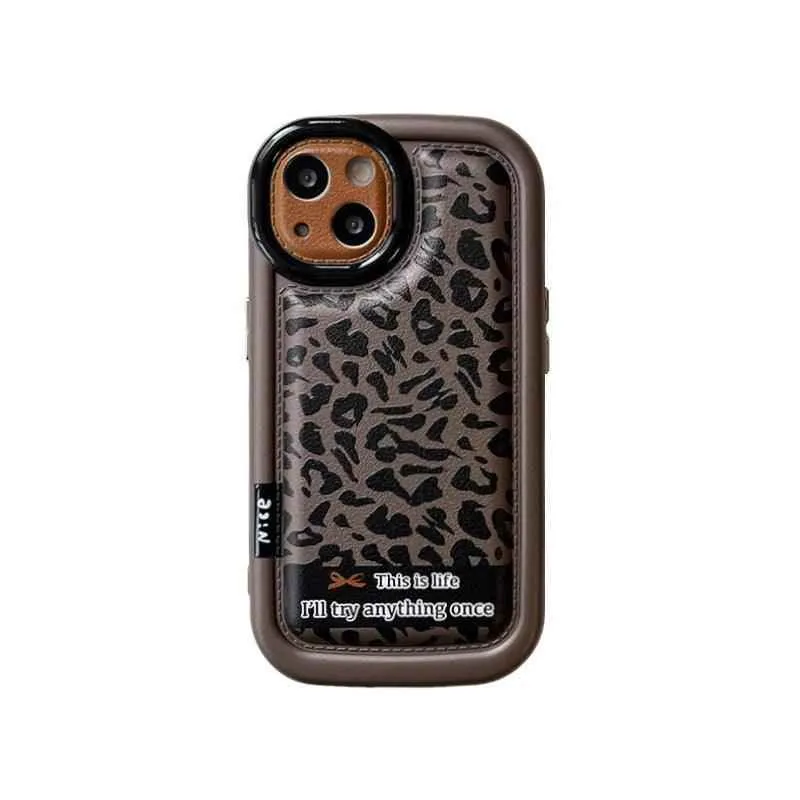 Cute Leopard Print Phone Case for iPhone 15 Pro Max, 14, 13, 12