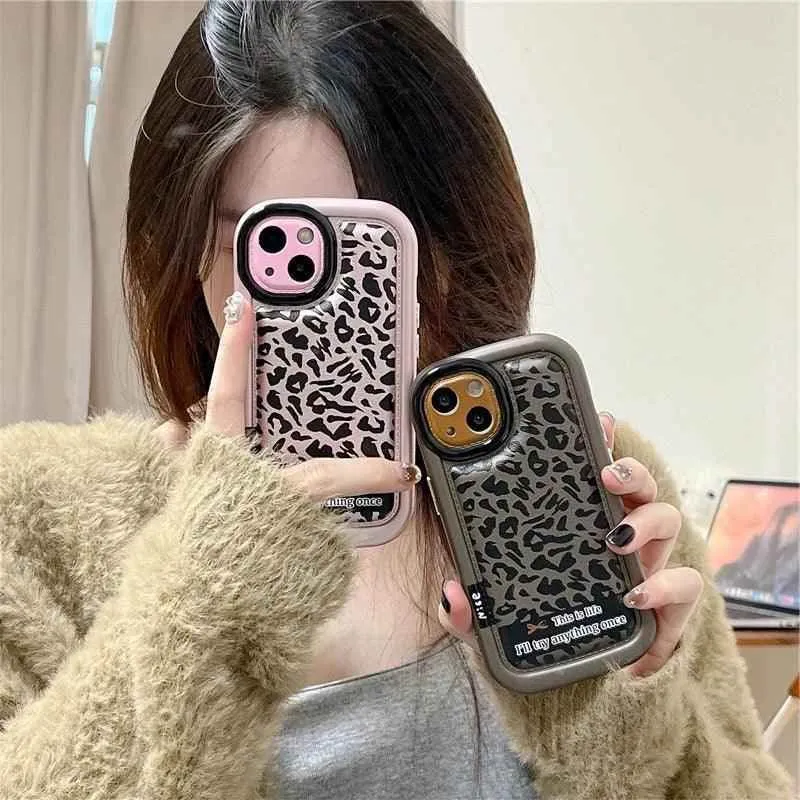 Cute Leopard Print Phone Case for iPhone 15 Pro Max, 14, 13, 12