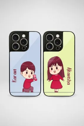 Cute Proposal Couple Customized Glass Mobile Case - iPhone, Samsung & OnePlus