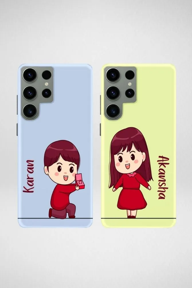 Cute Proposal Couple Customized Hard Mobile Case - iPhone, Samsung, OnePlus & Xiaomi