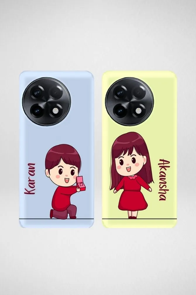 Cute Proposal Couple Customized Hard Mobile Case - iPhone, Samsung, OnePlus & Xiaomi