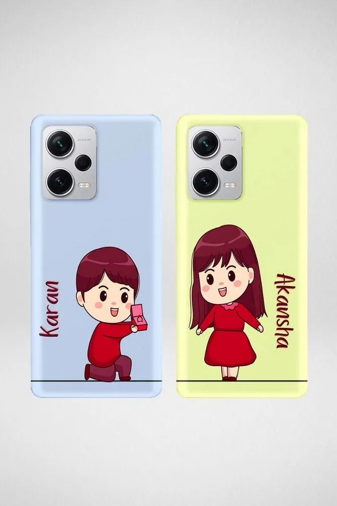 Cute Proposal Couple Customized Hard Mobile Case - iPhone, Samsung, OnePlus & Xiaomi