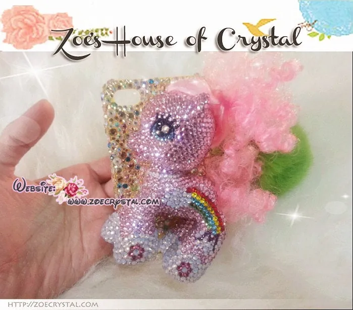 Czech/ Swarovski My Little Pony PINKIE PIE  BLING Crystal 3d Cell Phone Case