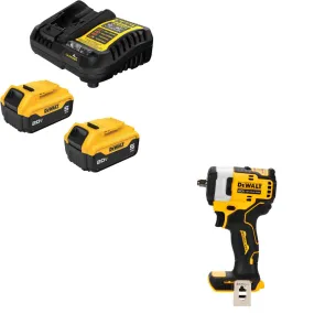 DeWalt DCB205-2C 20V MAX XR Starter Kit W/ FREE DCF913B 20V MAX Impact Wrench