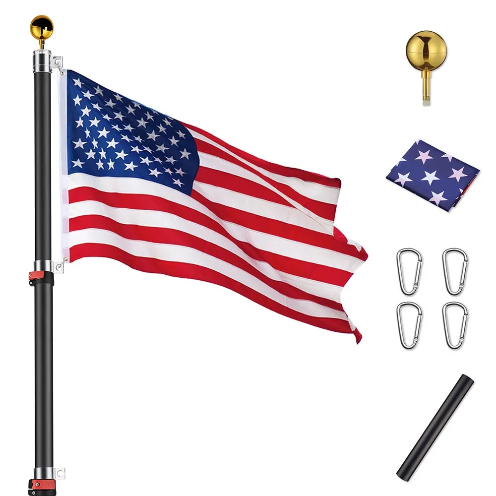 DIY 30 ft Aluminum Telescoping Flagpole Kit with US Flag