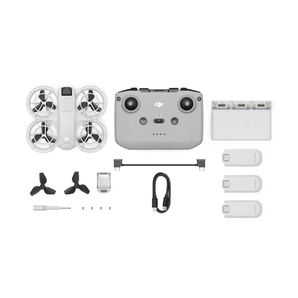 DJI Neo Fly More Combo Palm-Sized Drone with RC-N3 Remote Controller, 3x Intelligent Flight Battery, and Two-Way Charging Hub / Standard (Drone Only) 4K Ultra-Stabilized Video, AI Subject Tracking, QuickShots, and Multiple Control Options