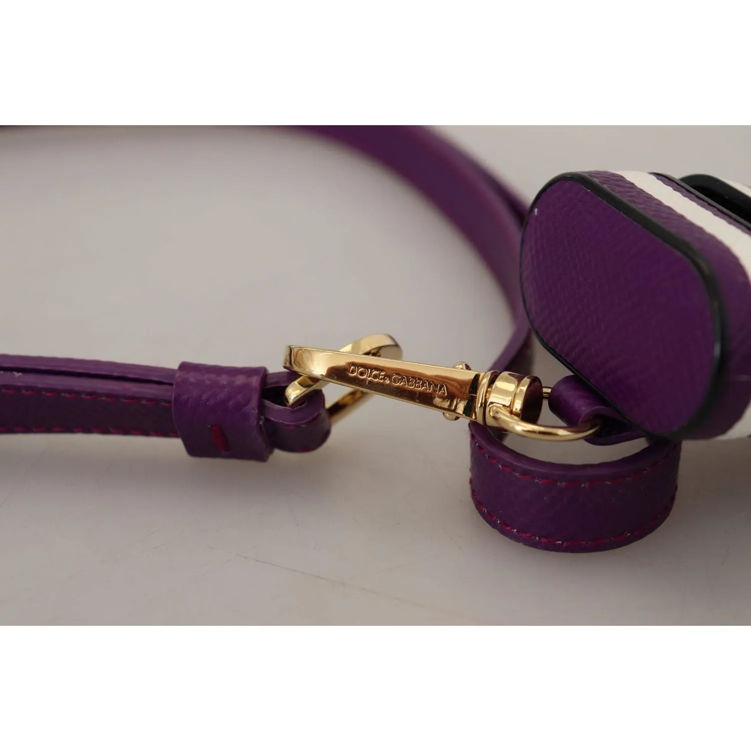 Dolce & Gabbana Chic Purple Leather Airpods Case