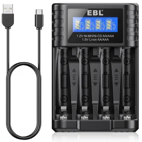 EBL Universal Battery Charger for 1.5V and 1.2V AA AAA Battery