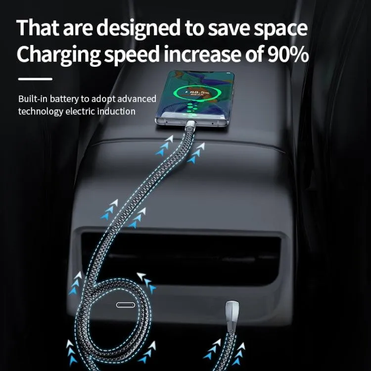 Elbow USB-C Fast Charge Data Cable - 3A High-Speed Nylon Braided Charging Wire