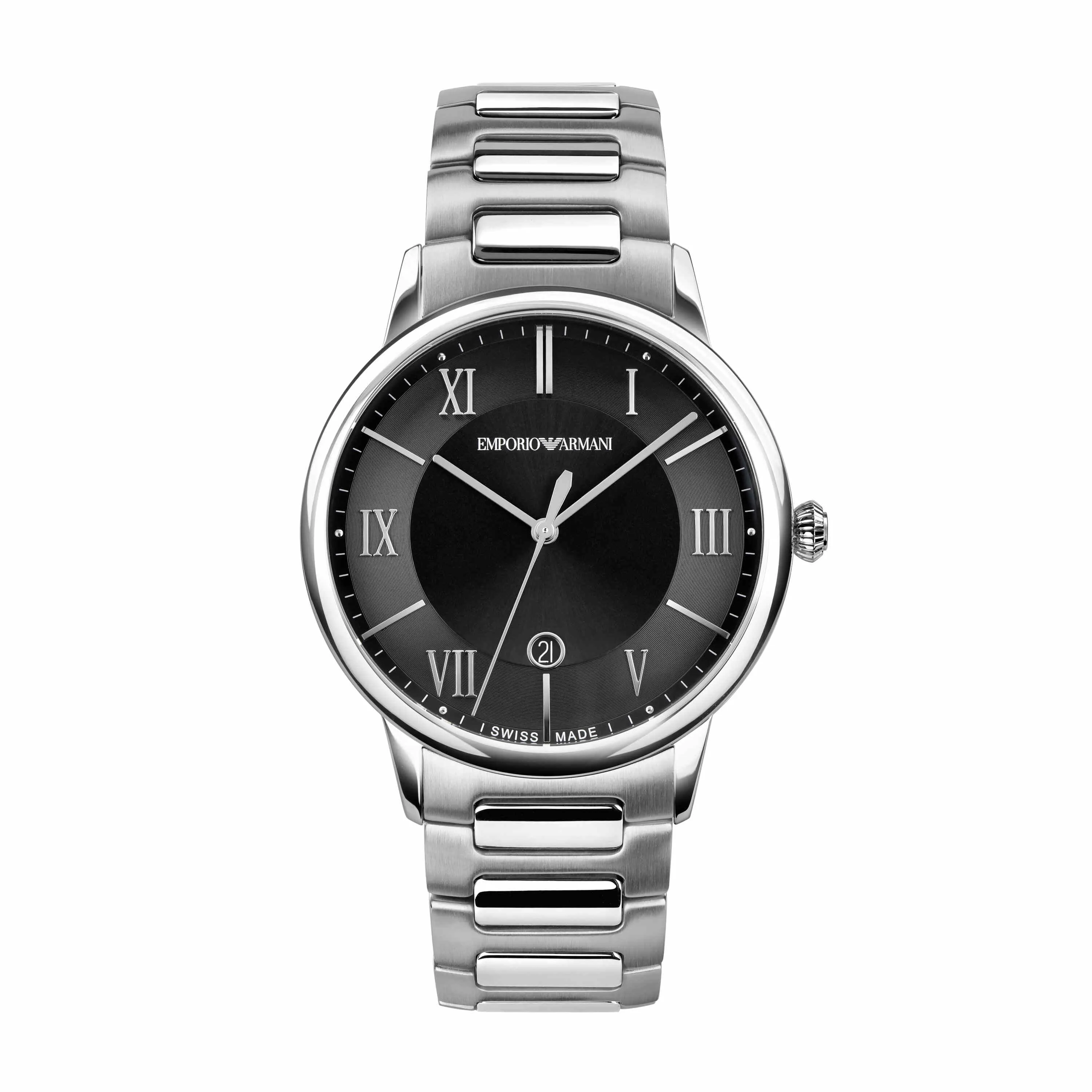 Emporio Armani Swiss Silver-Tone Analogue Watch ARS5001