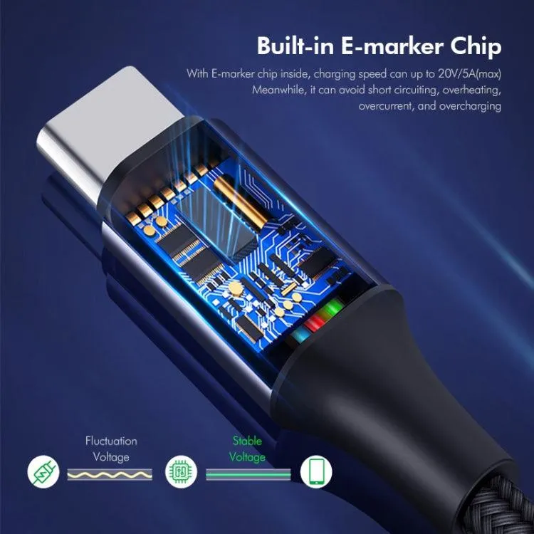 ENKAY 100W 5A USB-C Fast Charging Cable with E-Marker - Type-C to Type-C