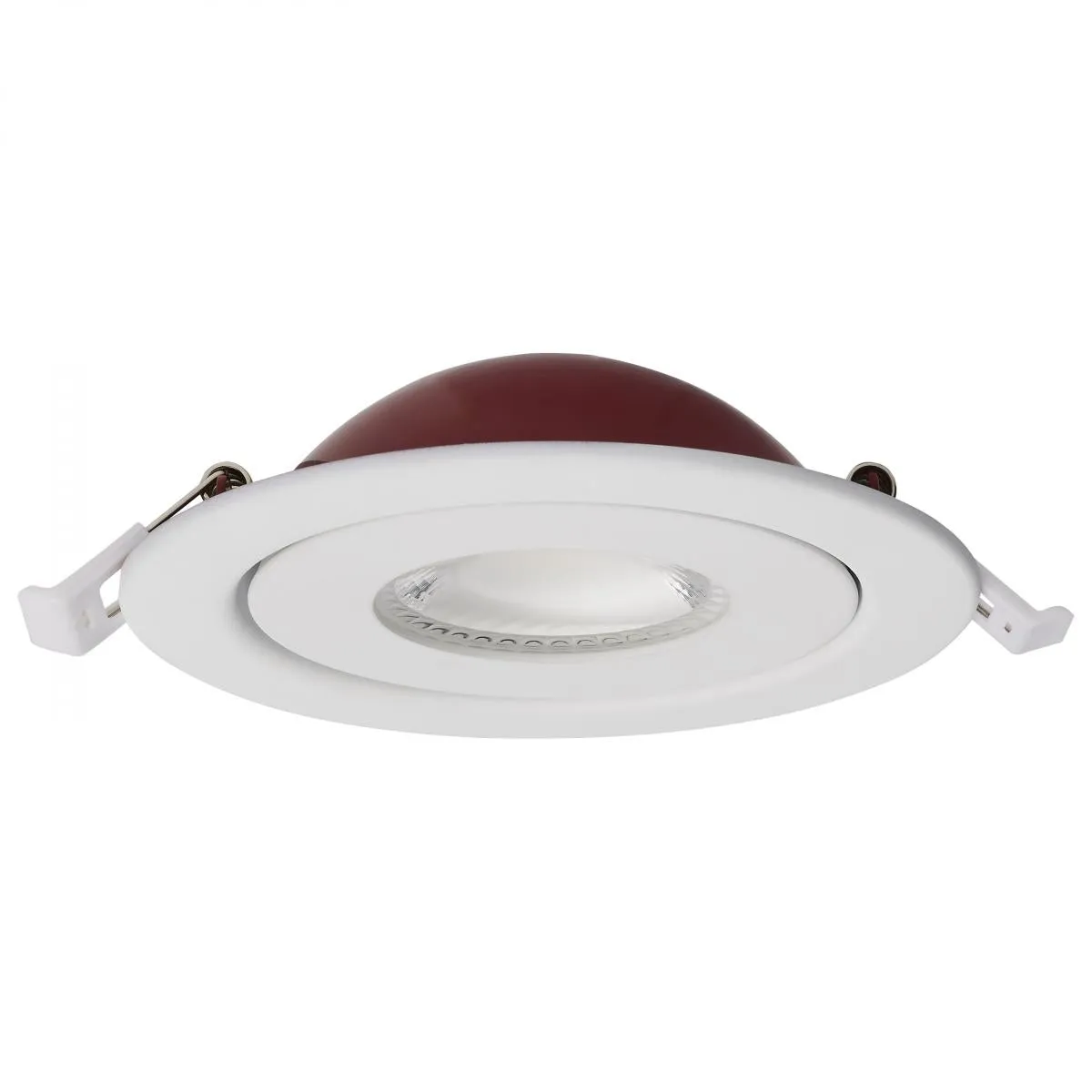 Fire Rated; 4 Inch Direct Wire Directional Downlight; Round Shape; White Finish; CCT Selectable