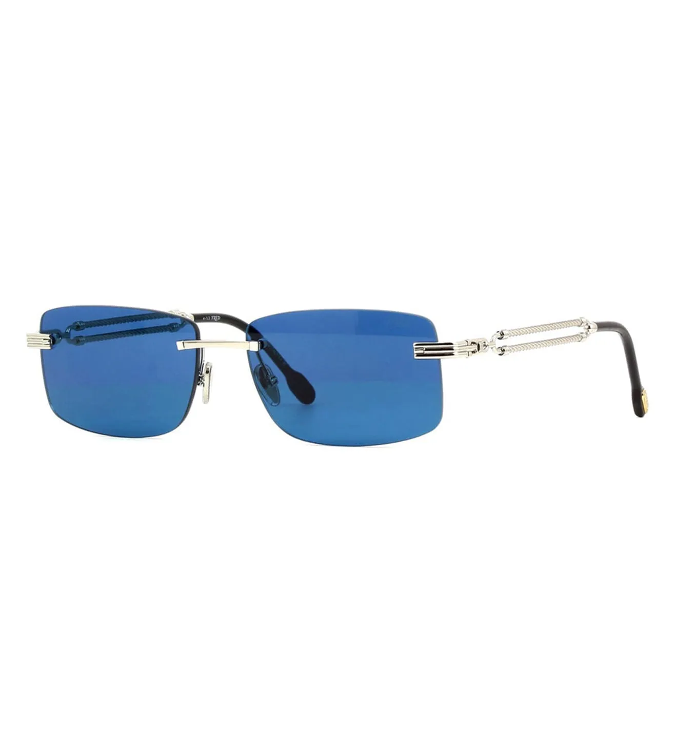 Fred Unisex Blue Rectangular Sunglasses