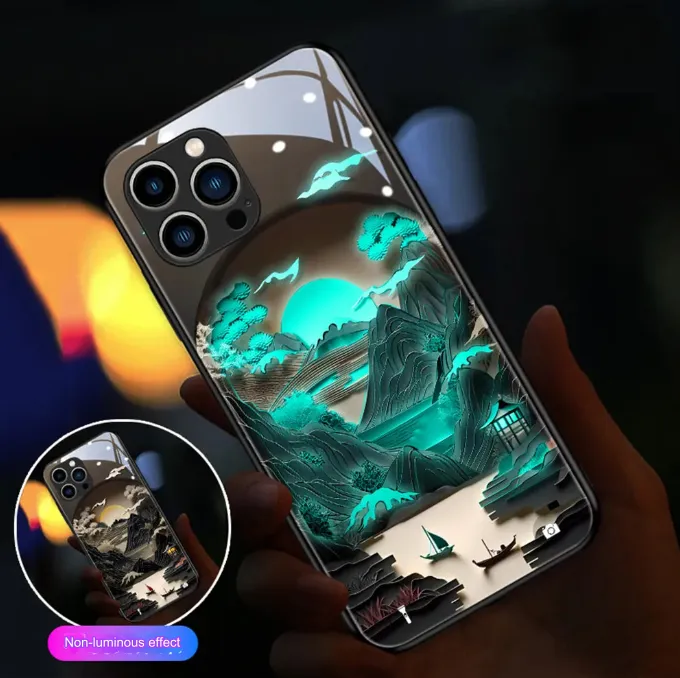 Fuji Mountain Sound-Activated LED Glass iPhone Case