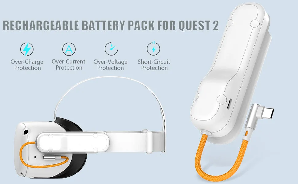 Gamer Pros Slide on Rechargeable Battery Pack for Meta Quest 1 & 2