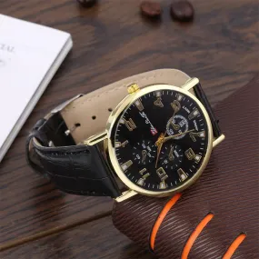 Geneva leather waterproof watch a variety of colors quartz-watch