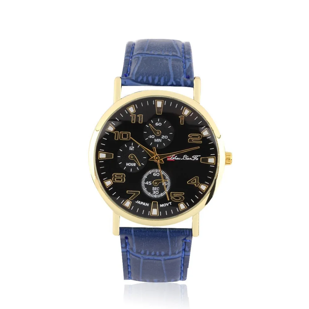 Geneva leather waterproof watch a variety of colors quartz-watch