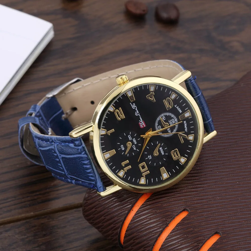 Geneva leather waterproof watch a variety of colors quartz-watch