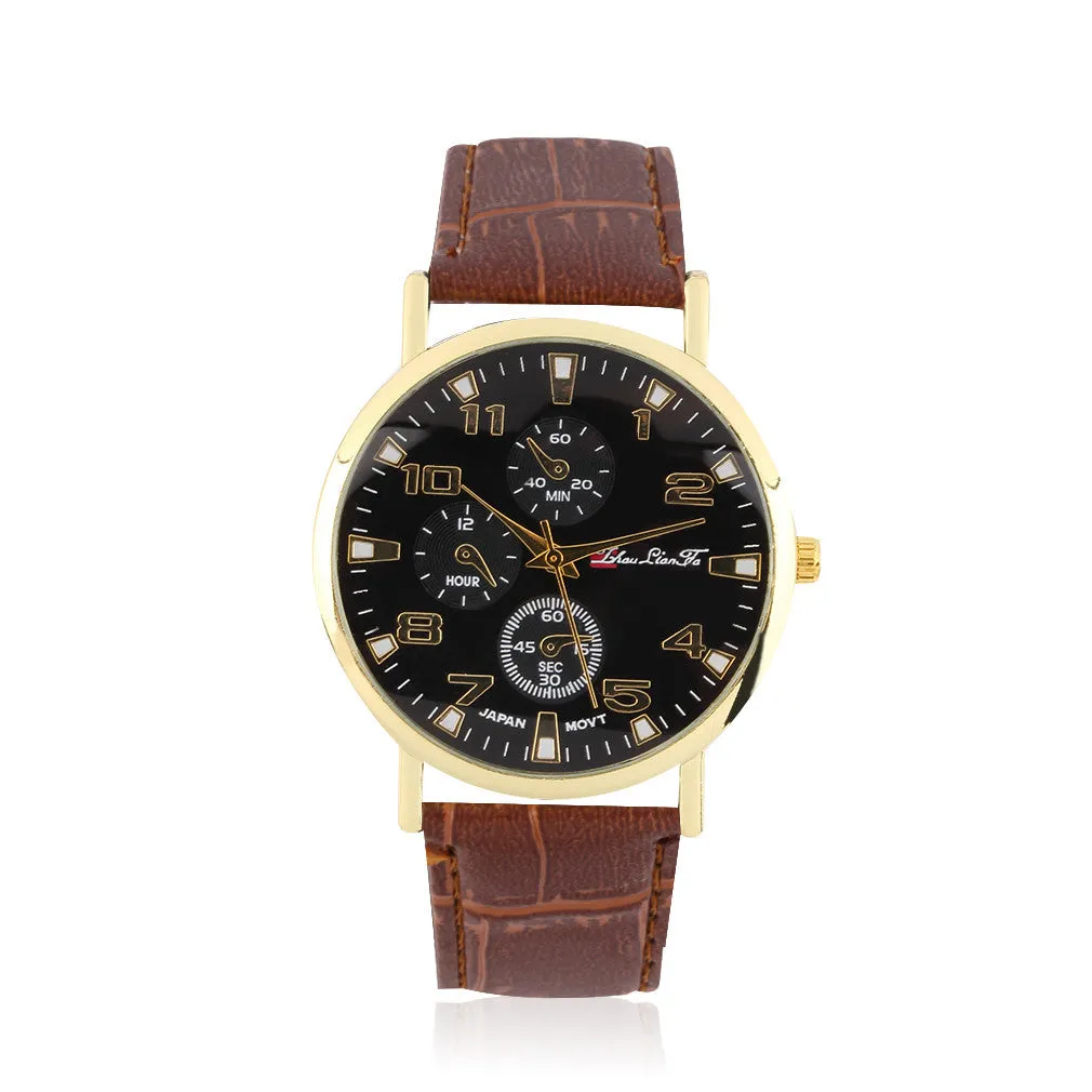 Geneva leather waterproof watch a variety of colors quartz-watch