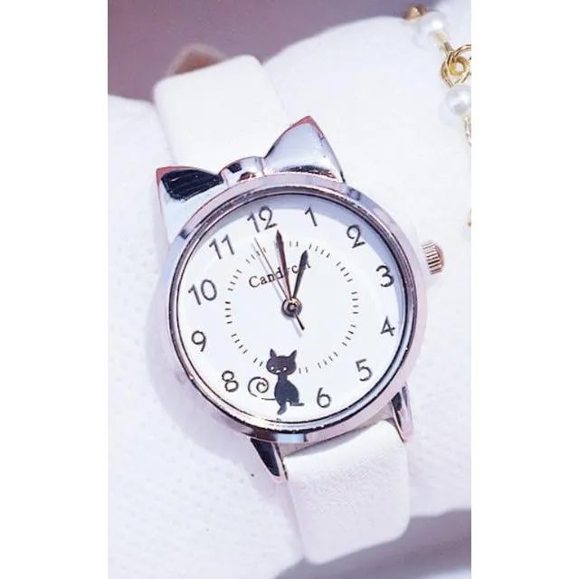 Girl Fashion Watch and Watch   Bracelet Set, Cute Analog Children Quartz Watch