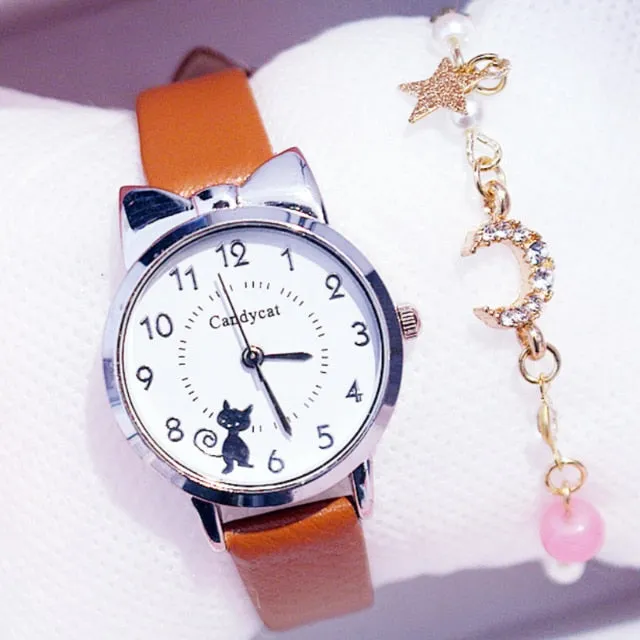 Girl Fashion Watch and Watch   Bracelet Set, Cute Analog Children Quartz Watch