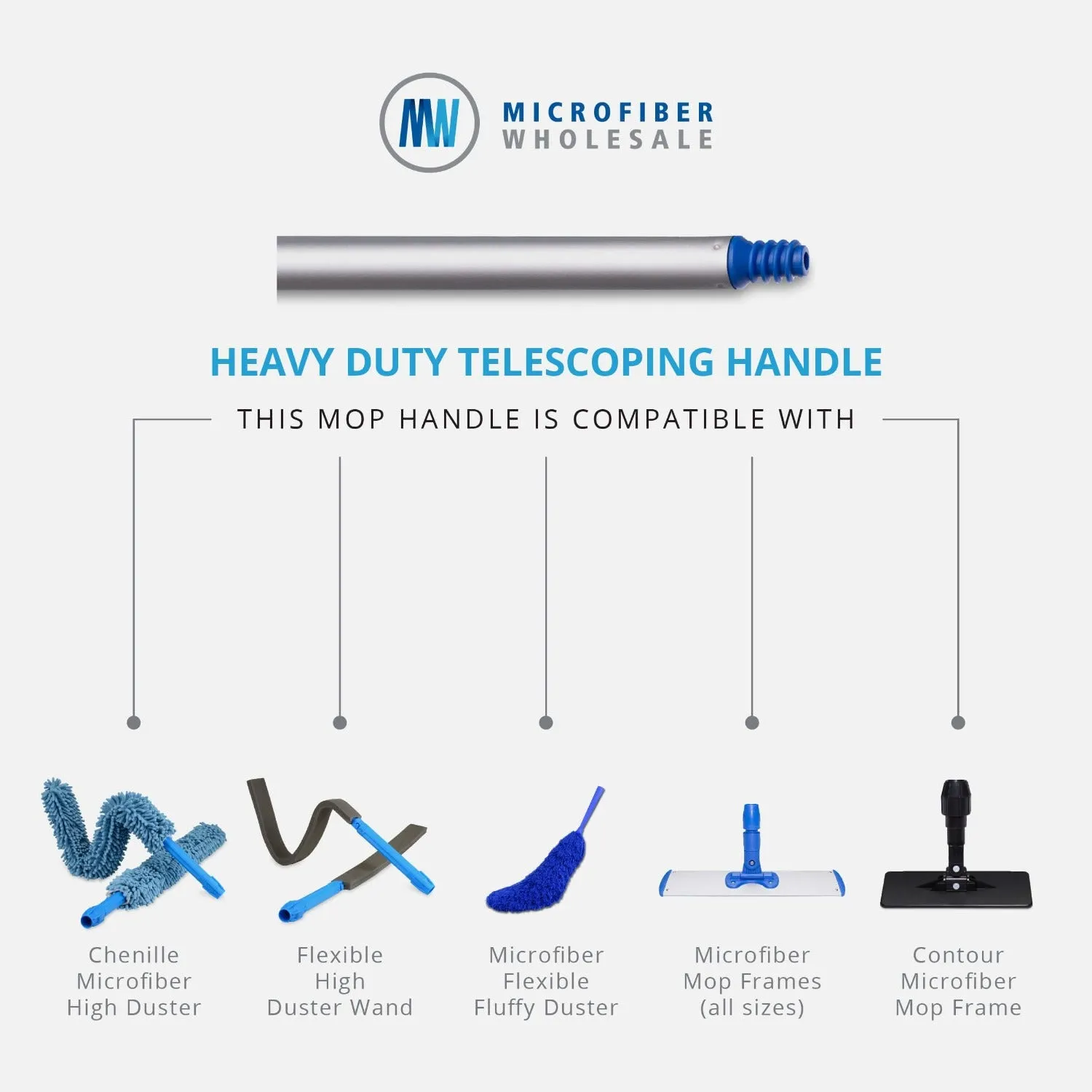 Heavy Duty Telescoping Mop Handle - The Maids