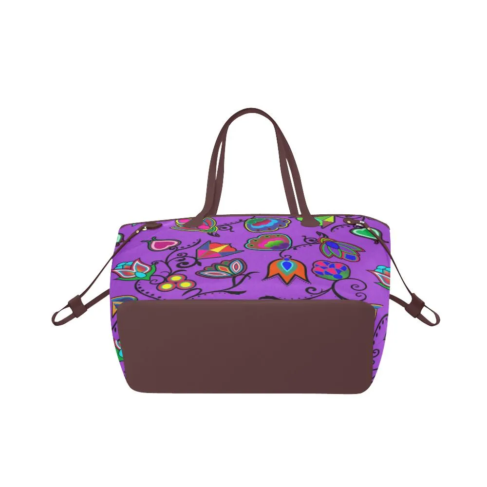 Indigenous Paisley - Dark Orchid Clover Canvas Tote Bag