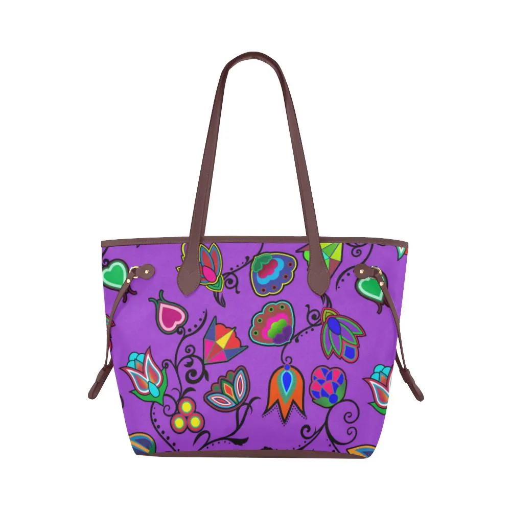 Indigenous Paisley - Dark Orchid Clover Canvas Tote Bag