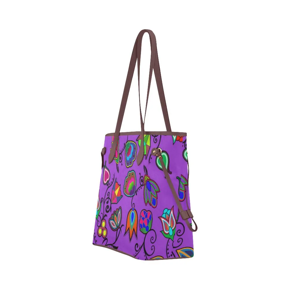 Indigenous Paisley - Dark Orchid Clover Canvas Tote Bag