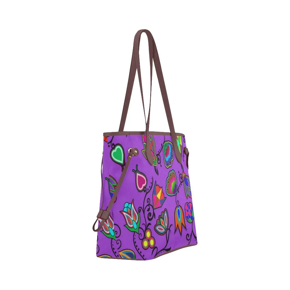 Indigenous Paisley - Dark Orchid Clover Canvas Tote Bag