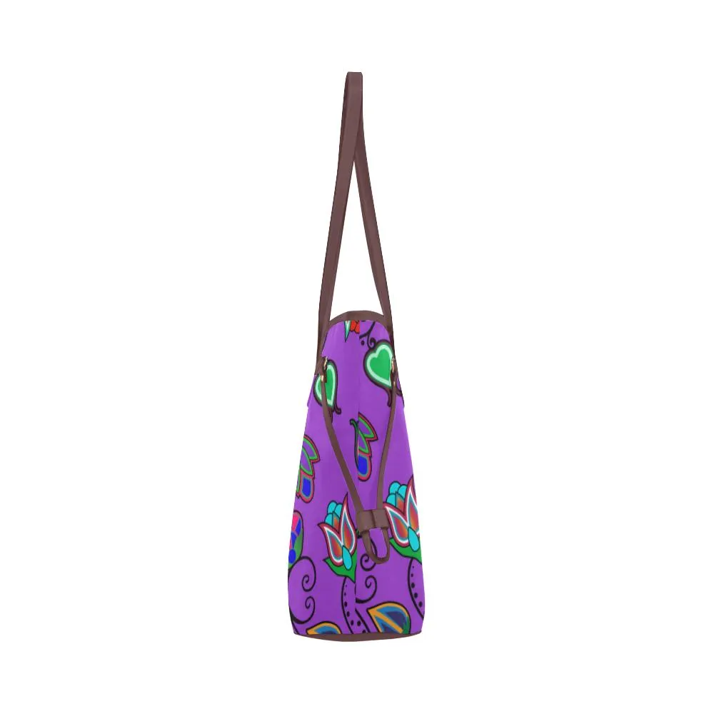 Indigenous Paisley - Dark Orchid Clover Canvas Tote Bag