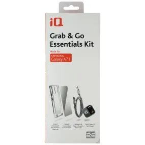 iQ Grab & Go Essentials Kit Charger and Case Kit for Samsung Galaxy A71 - Clear