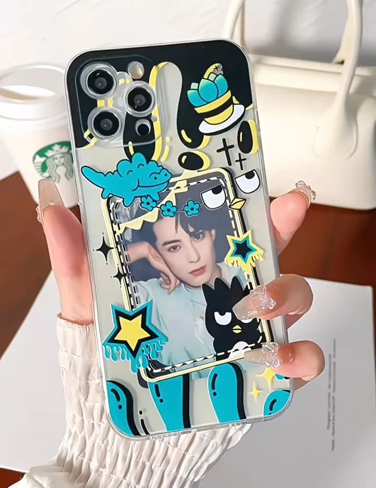 Japanese Cartoon Bad Badtz Maru XO with Dessert Photo Frame iPhone Case 6 7 8 PLUS SE2 XS XR X 11 12 13 14 15 Pro Promax 12mini 13mini